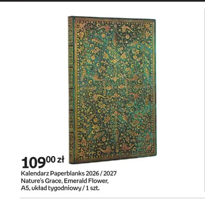 Kalendarz Paperblanks 2026/2027 Nature's Grace Emerald Flower A5 promocja w Empik