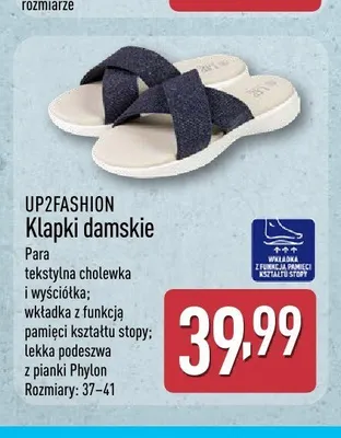 Klapki damskie UP2FASHION promocja w Aldi