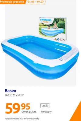 Basen 262x175x56 cm promocja w Action