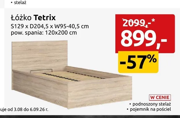 Łóżko Tetrix promocja w Black Red White