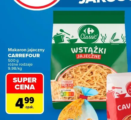 Makaron jajeczny Carrefour Classic wstążki promocja w Carrefour Market