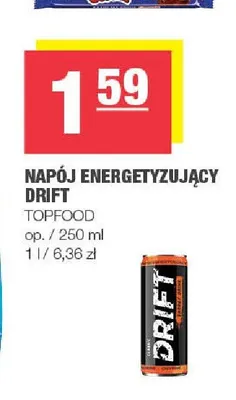 Napój energetyzujący Drift Topfood promocja w SPAR