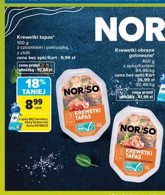 Krewetki tapas Nor/So z chilli promocja w Carrefour