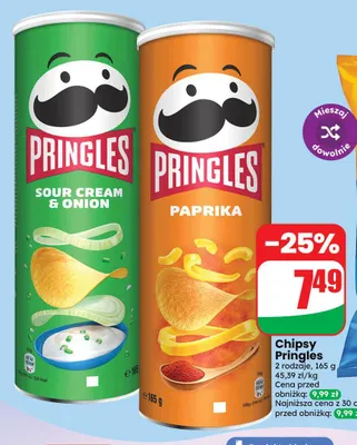 Chipsy Pringles Sour Cream & Onion promocja w Dino