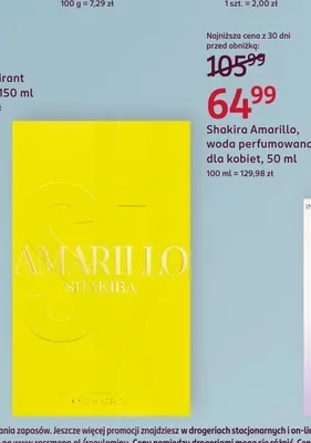 Woda perfumowana dla kobiet Shakira Amarillo promocja w Rossmann