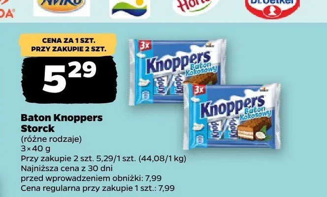 Baton Knoppers kokosowy Storck 3-pak promocja w Netto