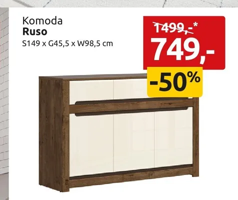 Komoda Ruso S149xG45,5xW98,5cm promocja w Black Red White
