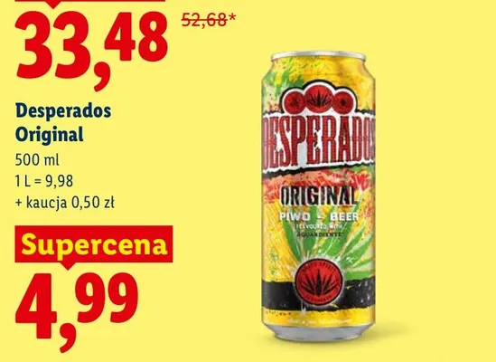 Piwo Desperados Original promocja w Lidl