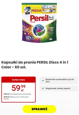 Kapsułki do prania Persil Discs 4 in 1 Color promocja w Media Expert