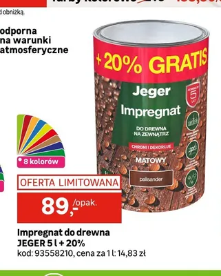 Impregnat do drewna Jeger promocja w Leroy Merlin