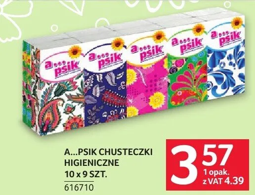 Chusteczki higieniczne PSIK 10 x 9 szt. promocja w Selgros