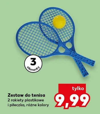 Zestaw do tenisa 2 rakiety plastikowe i piłeczka, różne kolory promocja w Kaufland