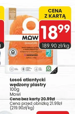 Łosoś atlantycki wędzony plastry Mowi promocja w Market Point
