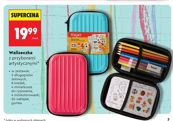 Walizeczka z przyborami artystycznymi Kayet promocja w Biedronka