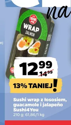 Sushi wrap z łososiem, guacamole i jalapeño Sushi4You promocja w Netto