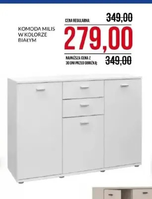 Komoda Milis w kolorze białym promocja w Abra Meble