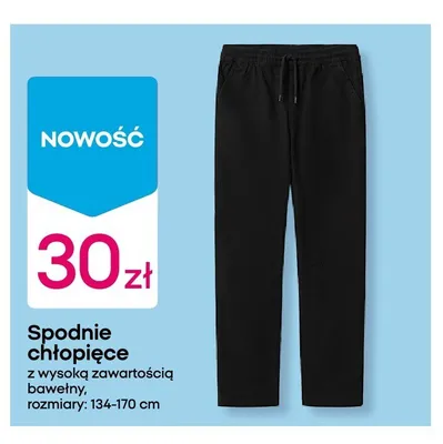 Spodnie chłopięce z wysoką zawartością bawełny promocja w Pepco