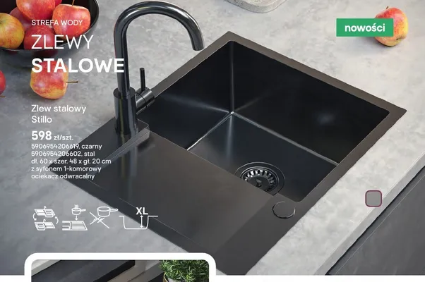 Zlew stalowy Stillo promocja w Castorama