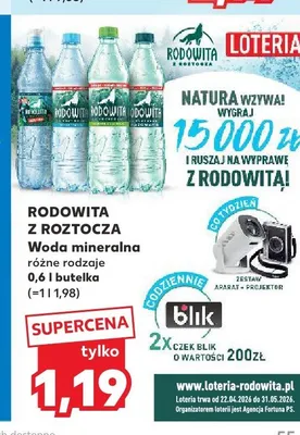 Woda mineralna RODOWITA Z ROZTOCZA promocja w Kaufland