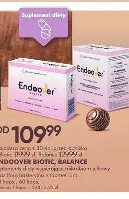 Suplement diety Endoover Biotic promocja w Super-Pharm