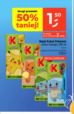 Napój Kubuś Pokemon Pikachu promocja w Dealz