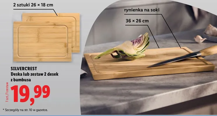 Deska lub zestaw 2 desek z bambusa promocja w Lidl