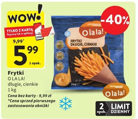 Frytki długie, cienkie promocja w Intermarche