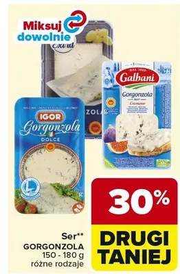 Ser gorgonzola różne rodzaje promocja w Carrefour Market