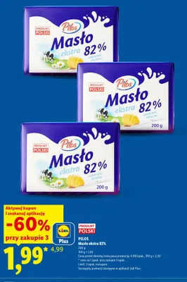 Masło ekstra Pilos 82% promocja w Lidl