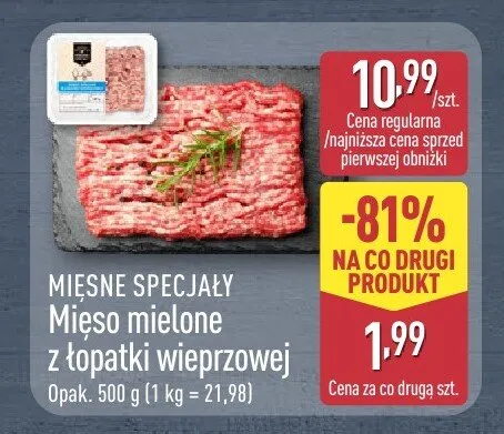 Mięso mielone z łopatki wieprzowej Mięsne Specjały promocja w Aldi
