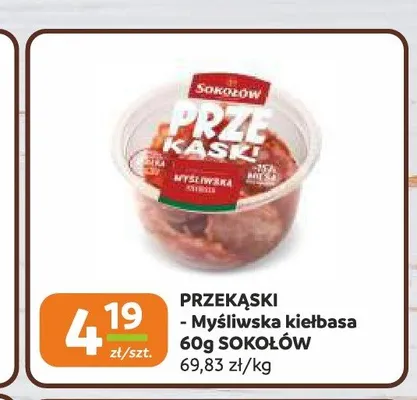 Przekąski Myśliwska kiełbasa Sokołów promocja w Gama