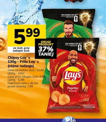 Chipsy Lay's zielona cebulka 130 g promocja w Hitpol