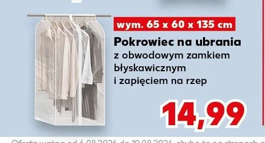 Pokrowiec na ubrania 65x60x135 cm promocja w Kaufland