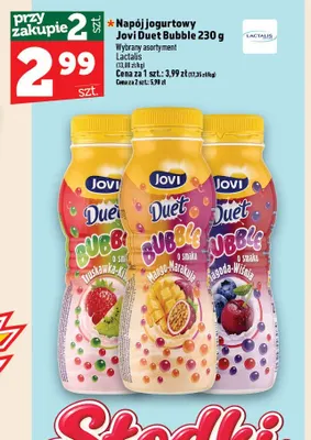 Napój jogurtowy Jovi Duet Bubble jagoda-wiśnia Lactalis promocja w TOPAZ