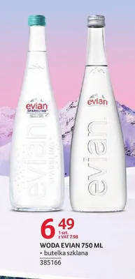 Woda Evian butelka szklana promocja w Selgros