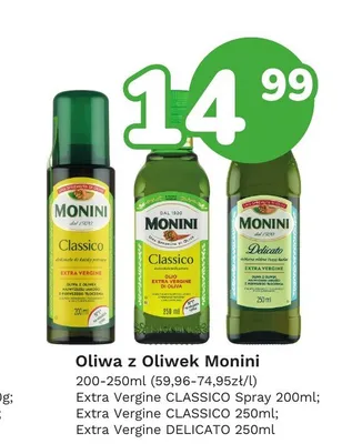 Oliwa z oliwek Monini Extra Vergine Classico Spray promocja w Limonka