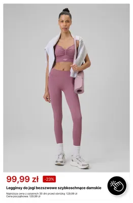 Legginsy do jogi bezszwowe szybkoschnące damskie 4F promocja w 4F