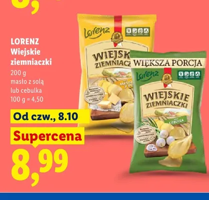 Chipsy Wiejskie Ziemniaczki cebulka Lorenz promocja w Lidl