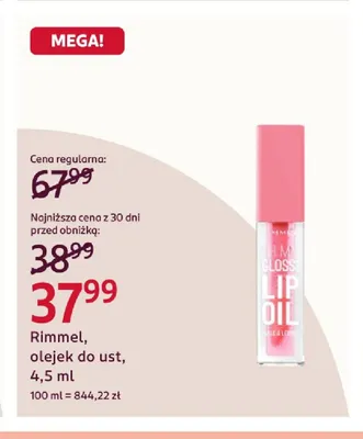 Olejek do ust Rimmel promocja w Rossmann