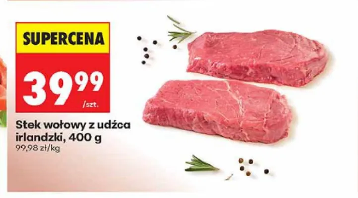 Stek wołowy z udźca irlandzki promocja w Biedronka