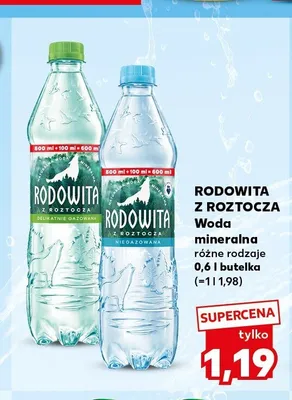 Woda mineralna Rodowita z Roztocza promocja w Kaufland