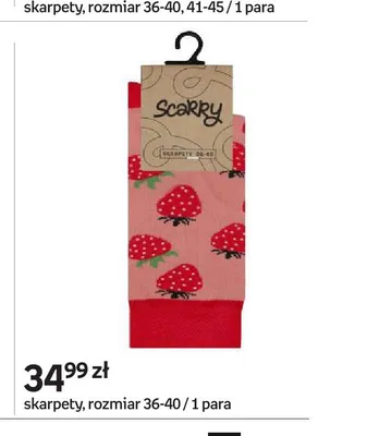 Skarpety Scarry różowe we wzór truskawek promocja w Empik