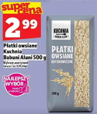 Płatki owsiane Kuchnia Babuni Aluni promocja w TOPAZ