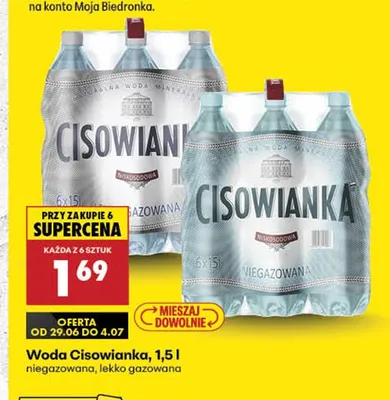 Woda Cisowianka niegazowana promocja w Biedronka