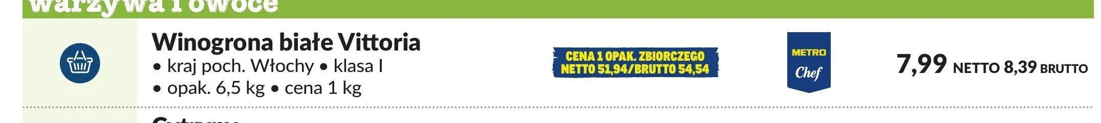 Winogrona białe Vittoria promocja w Makro