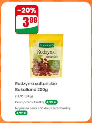 Rodzynki sułtańskie Bakalland promocja w Dino