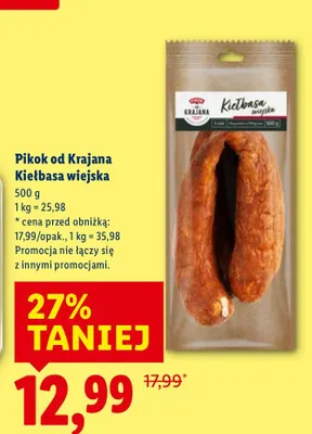 Kiełbasa wiejska promocja w Lidl
