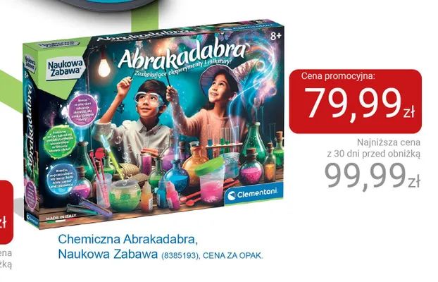 Chemiczna Abrakadabra Clementoni Naukowa Zabawa promocja w Smyk