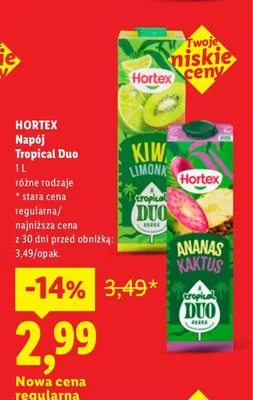 Napój Tropical Duo kiwi limonka Hortex promocja w Lidl