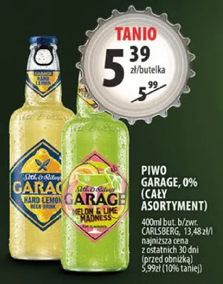 Piwo Garage, 0% (cały asortyment) promocja w Arhelan